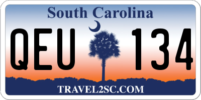 SC license plate QEU134
