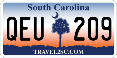 SC license plate QEU209