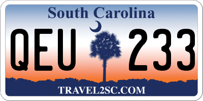 SC license plate QEU233
