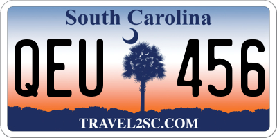 SC license plate QEU456