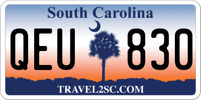 SC license plate QEU830