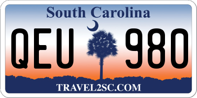 SC license plate QEU980