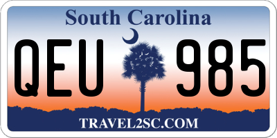 SC license plate QEU985