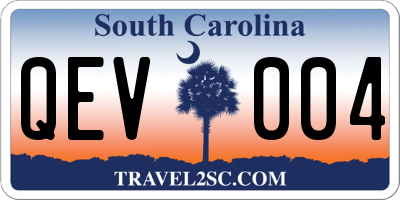 SC license plate QEV004