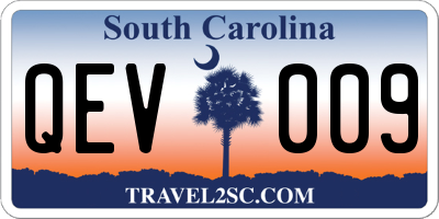SC license plate QEV009