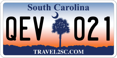 SC license plate QEV021