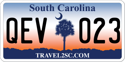 SC license plate QEV023