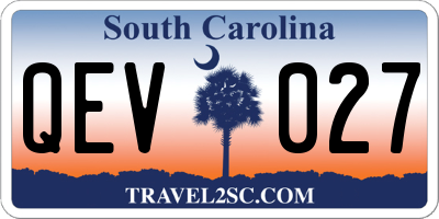 SC license plate QEV027