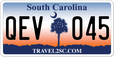 SC license plate QEV045