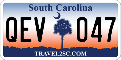 SC license plate QEV047