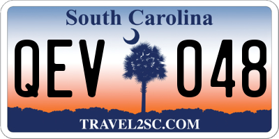 SC license plate QEV048