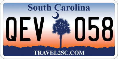 SC license plate QEV058