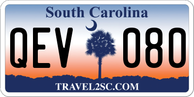 SC license plate QEV080