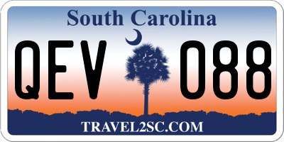 SC license plate QEV088