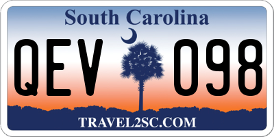 SC license plate QEV098