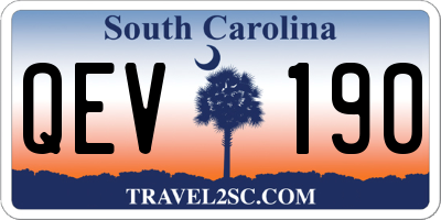 SC license plate QEV190