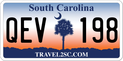 SC license plate QEV198