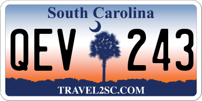 SC license plate QEV243