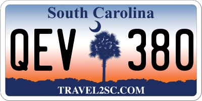 SC license plate QEV380