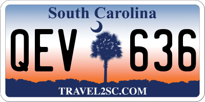 SC license plate QEV636