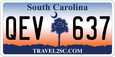 SC license plate QEV637