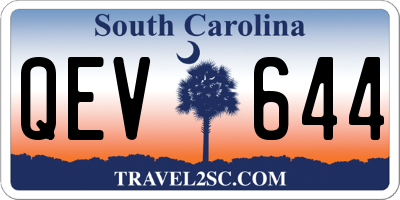 SC license plate QEV644