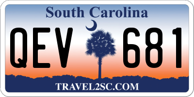 SC license plate QEV681