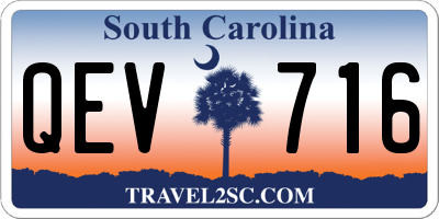 SC license plate QEV716