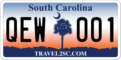SC license plate QEW001