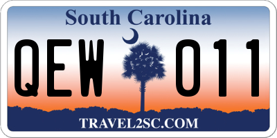 SC license plate QEW011