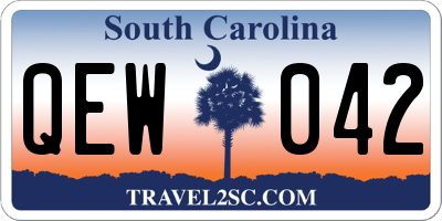 SC license plate QEW042