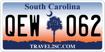 SC license plate QEW062