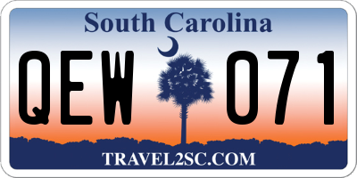 SC license plate QEW071