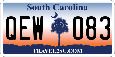 SC license plate QEW083