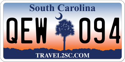 SC license plate QEW094