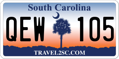 SC license plate QEW105