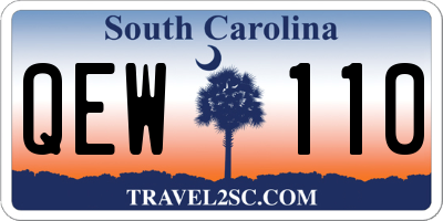 SC license plate QEW110