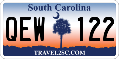 SC license plate QEW122