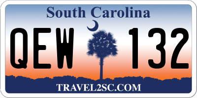SC license plate QEW132