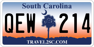 SC license plate QEW214