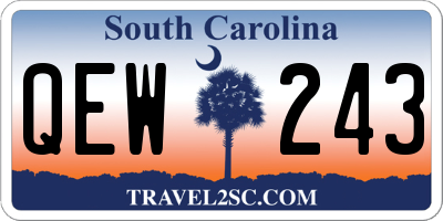 SC license plate QEW243