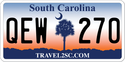 SC license plate QEW270