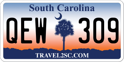 SC license plate QEW309