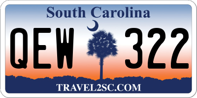 SC license plate QEW322
