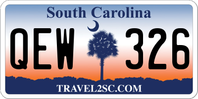 SC license plate QEW326