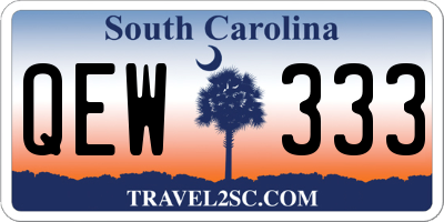 SC license plate QEW333
