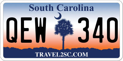 SC license plate QEW340