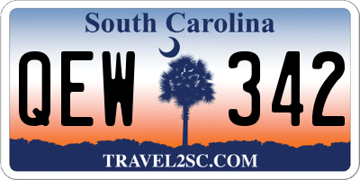 SC license plate QEW342