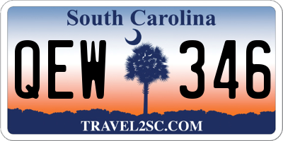 SC license plate QEW346