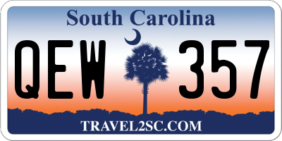 SC license plate QEW357